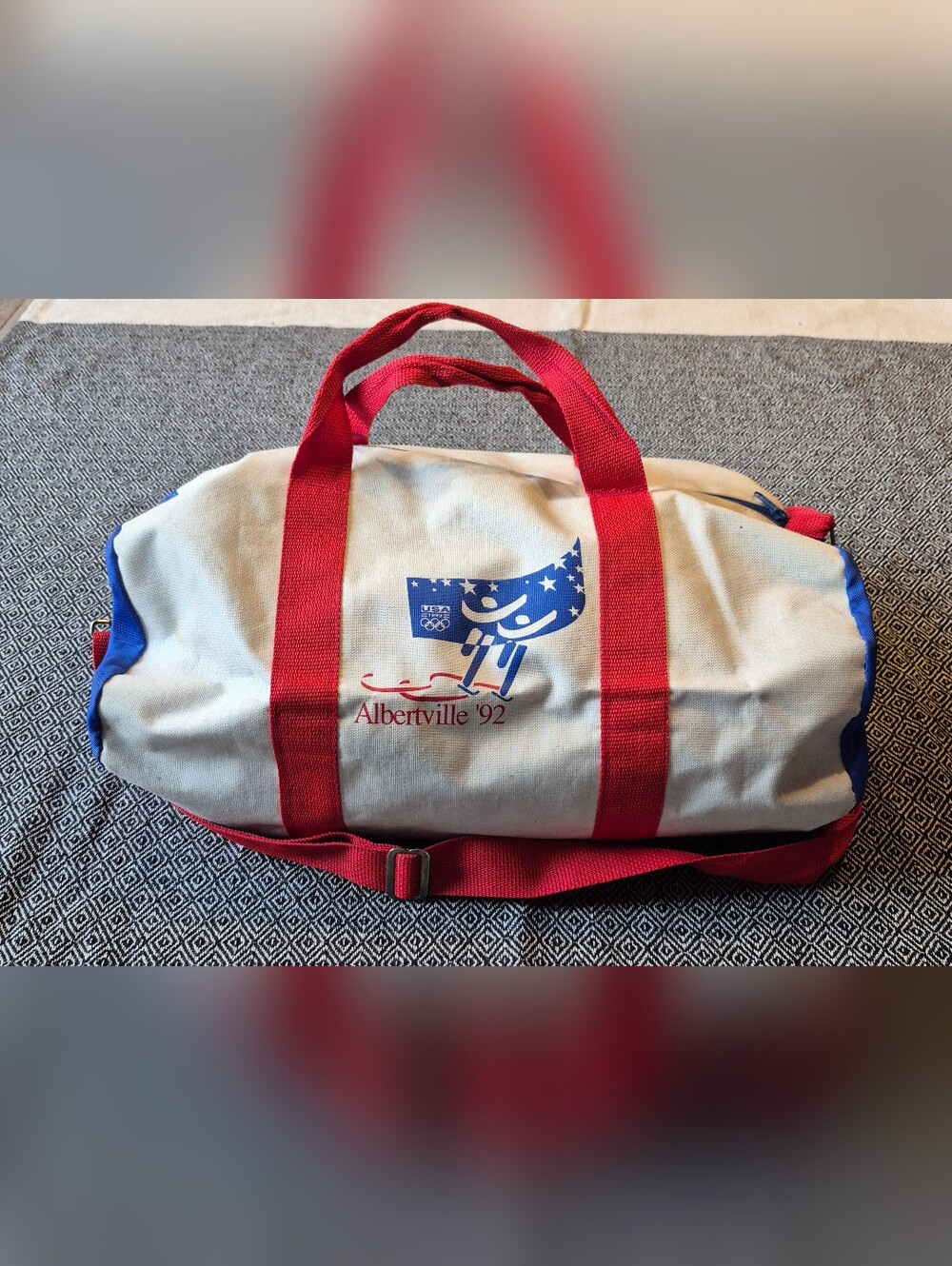 Vintage 1992 Albertville Olympics Duffel Bag